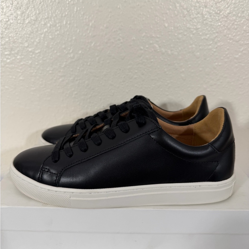 Quince Everyday Sneaker, Black Full-grain Leather White Sole Italian Shoes NWT - Picture 6 of 11